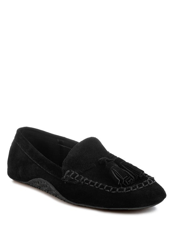 Rag & Co Kipstar Suede Round Toe Tassel Driving Loafers