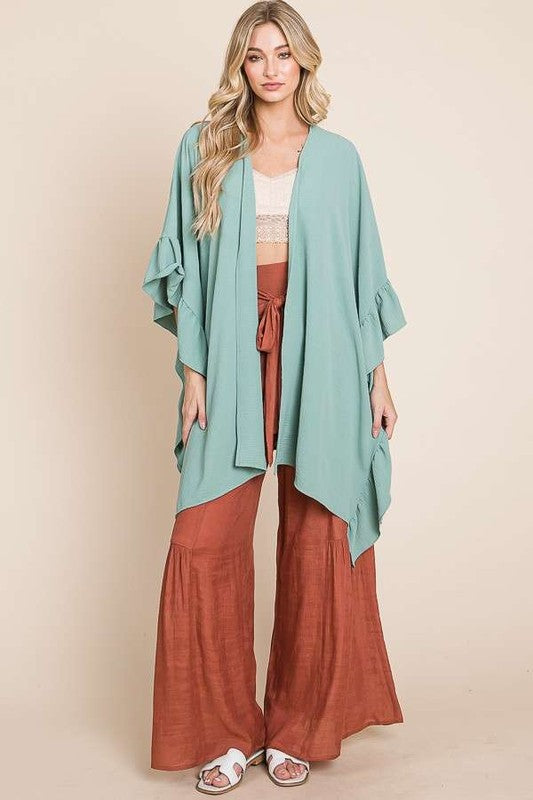 Jade by Jane Wide sleeves ruffle kimono