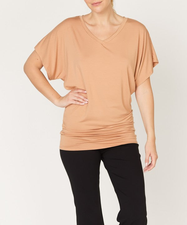 FABINA BAMBOO SIGNATURE DOLMAN SLEEVE TUNIC TOP