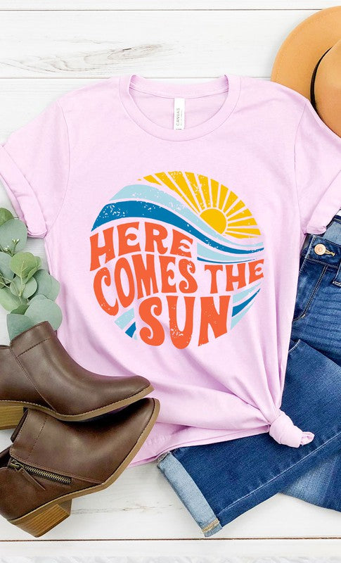 Here Comes The Sun Circle Graphic Tee Plus Size