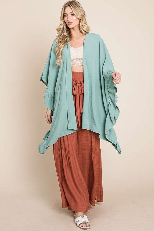 Jade by Jane Wide sleeves ruffle kimono