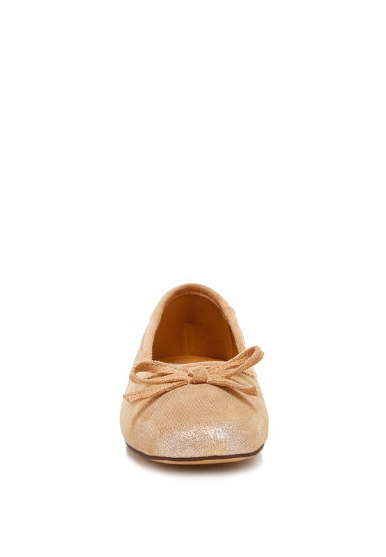 Rag & Co. Rubyrose Suede Bow Embellished Ballerinas