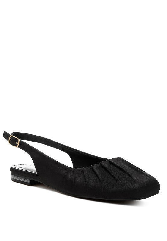 Rag & Co. Cheeni Satin Square Toe Flat Slingbacks