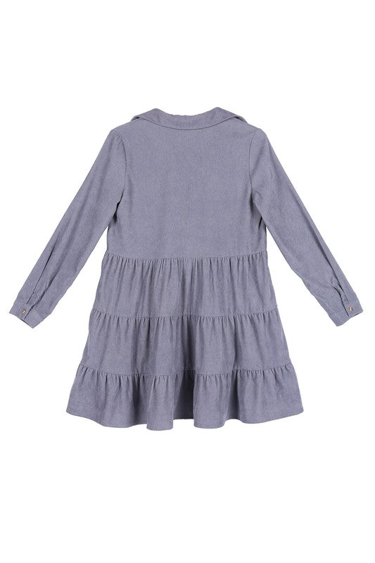 Lilou Corduroy tiered dress