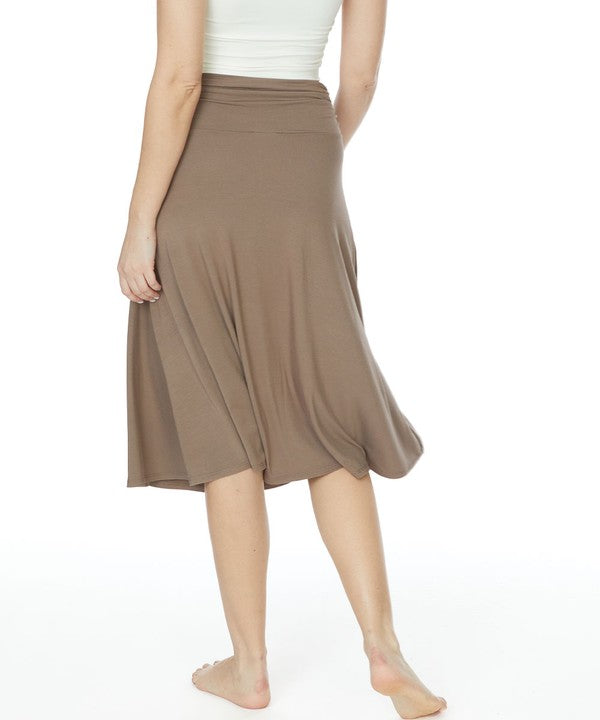 FABINA BAMBOO FLARED MIDI SKIRT