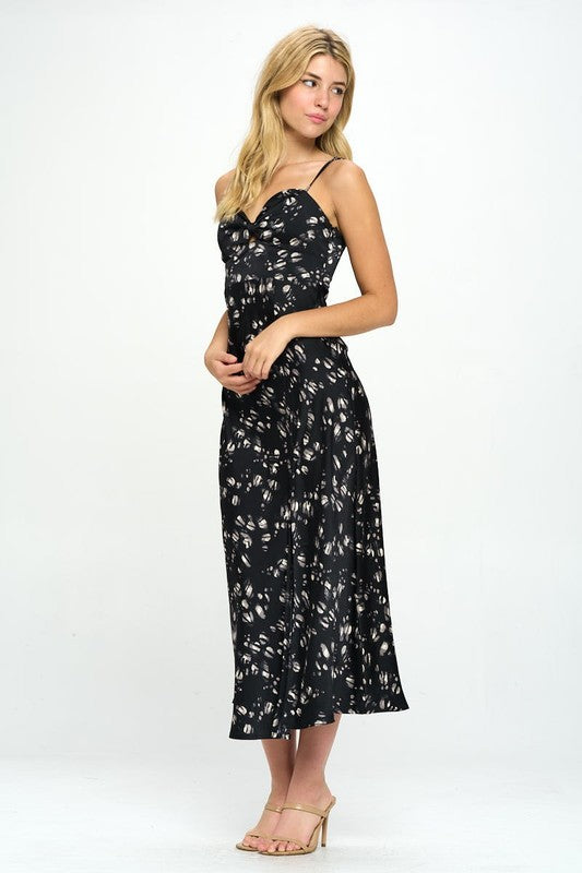 Satin floral maxi dress - Boho Soho