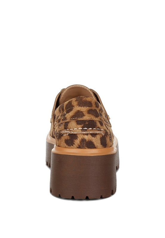 Rag & Co Onglur Leopard Print Suede Oxford Loafers