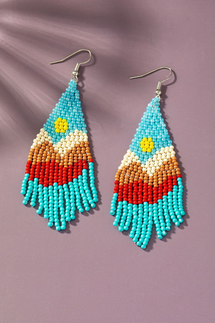 Sun Over Mountain Bead Dangle Earrings - Boho Soho