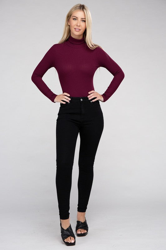 Ambiance Long-Sleeve Turtleneck Bodysuit