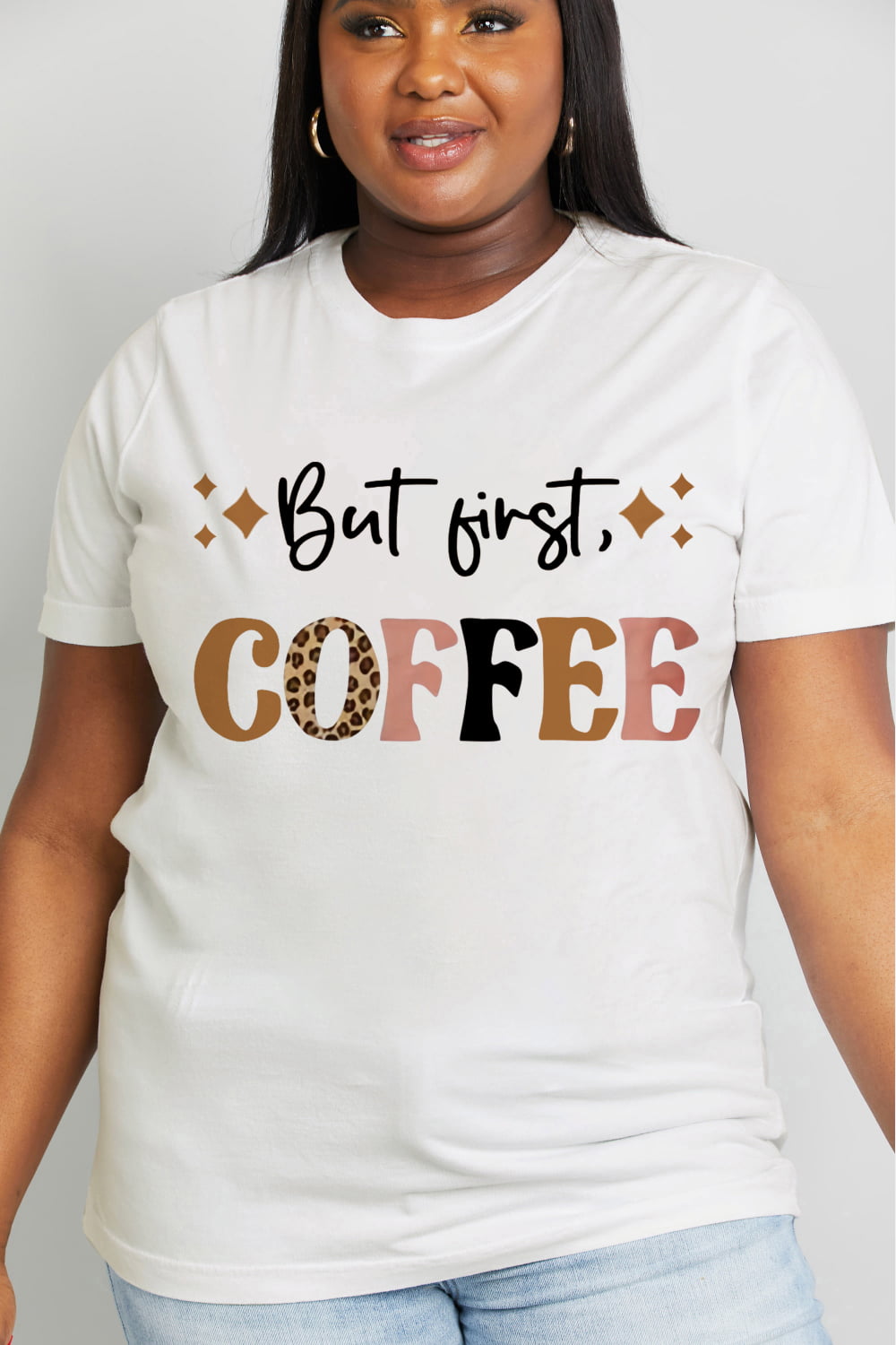 Simply Love BUT FIRST COFFEE Graphic Cotton Tee