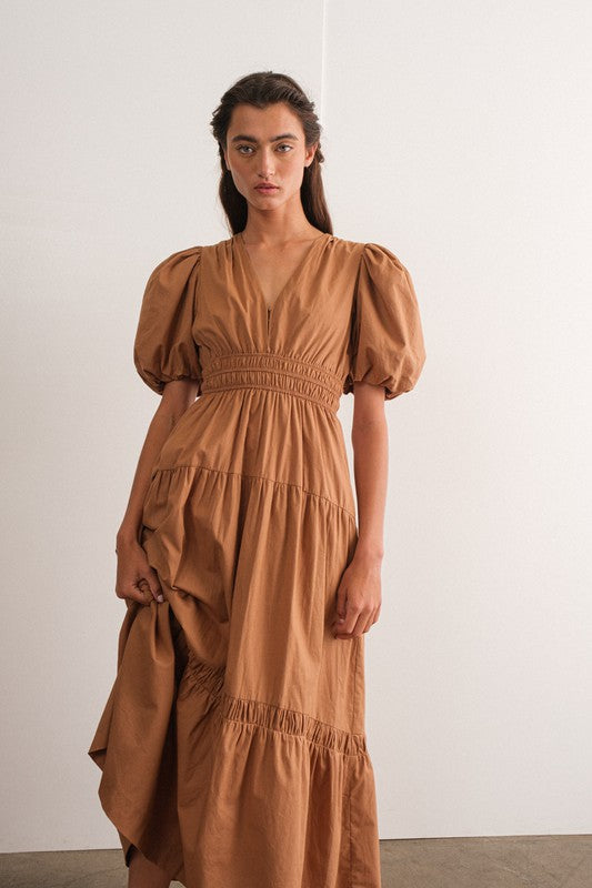 Papermoon Esther Puff Sleeve Maxi Dress