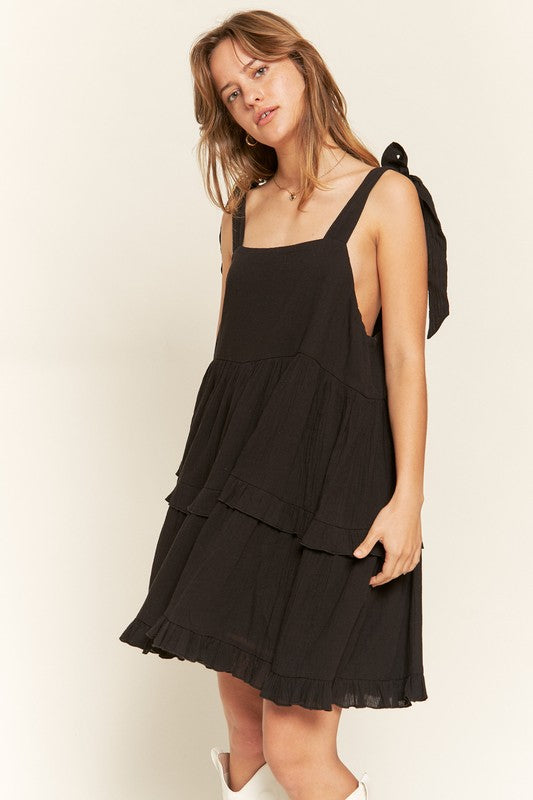 Square neck ruffle dress - Boho Soho