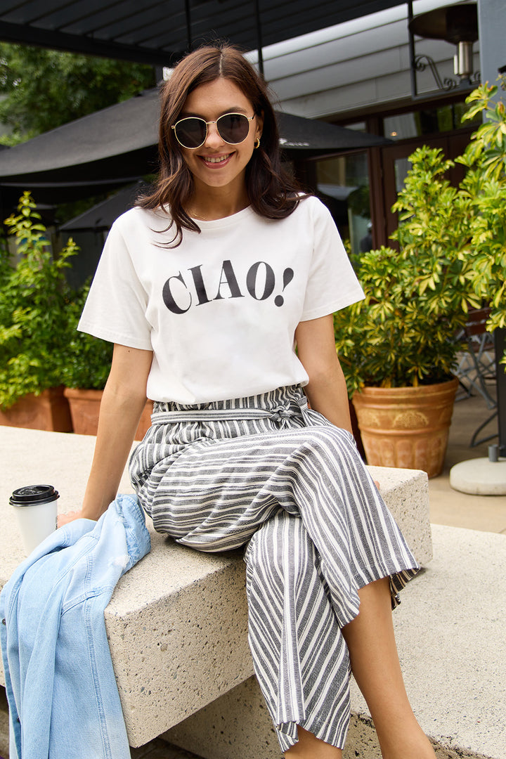 Simply Love CIAO Round Neck T-Shirt