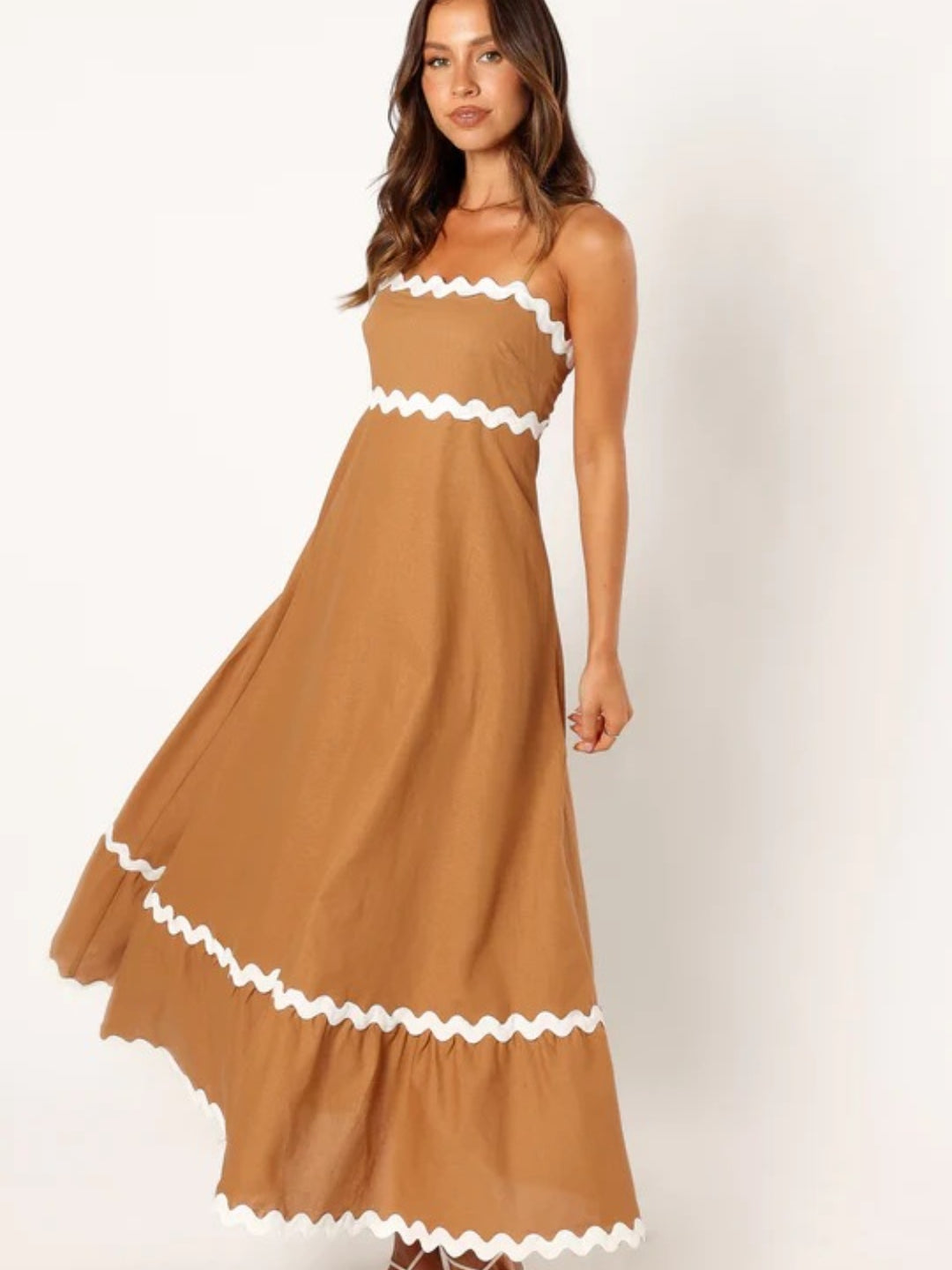 RicRac Spaghetti Strap Maxi Dress