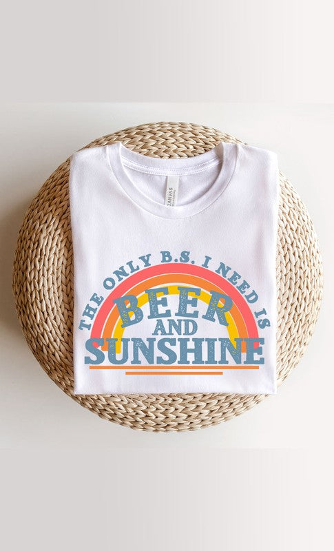 Beer and Sunshine Rainbow Graphic Tee PLUS