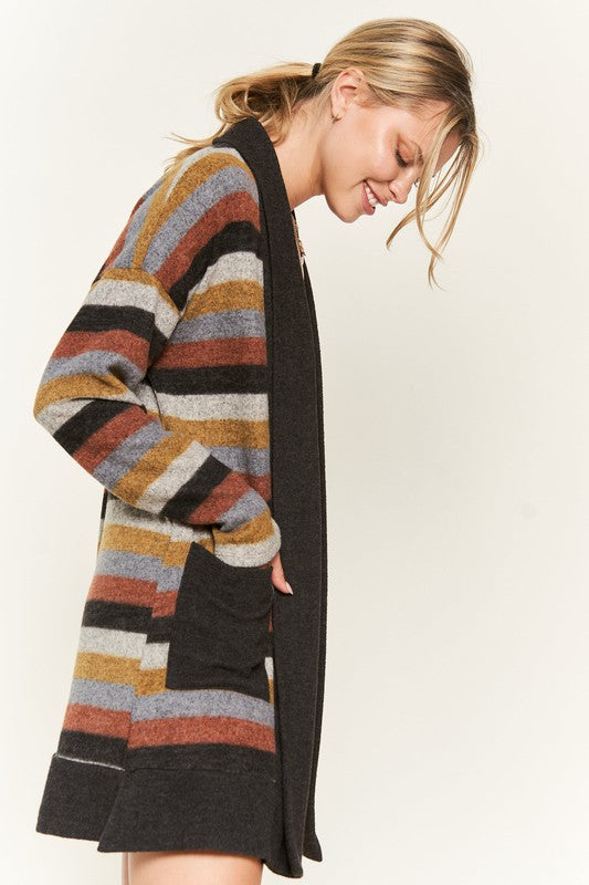 Jade by Jane MULTI COLOR STRIPE CARDIGAN