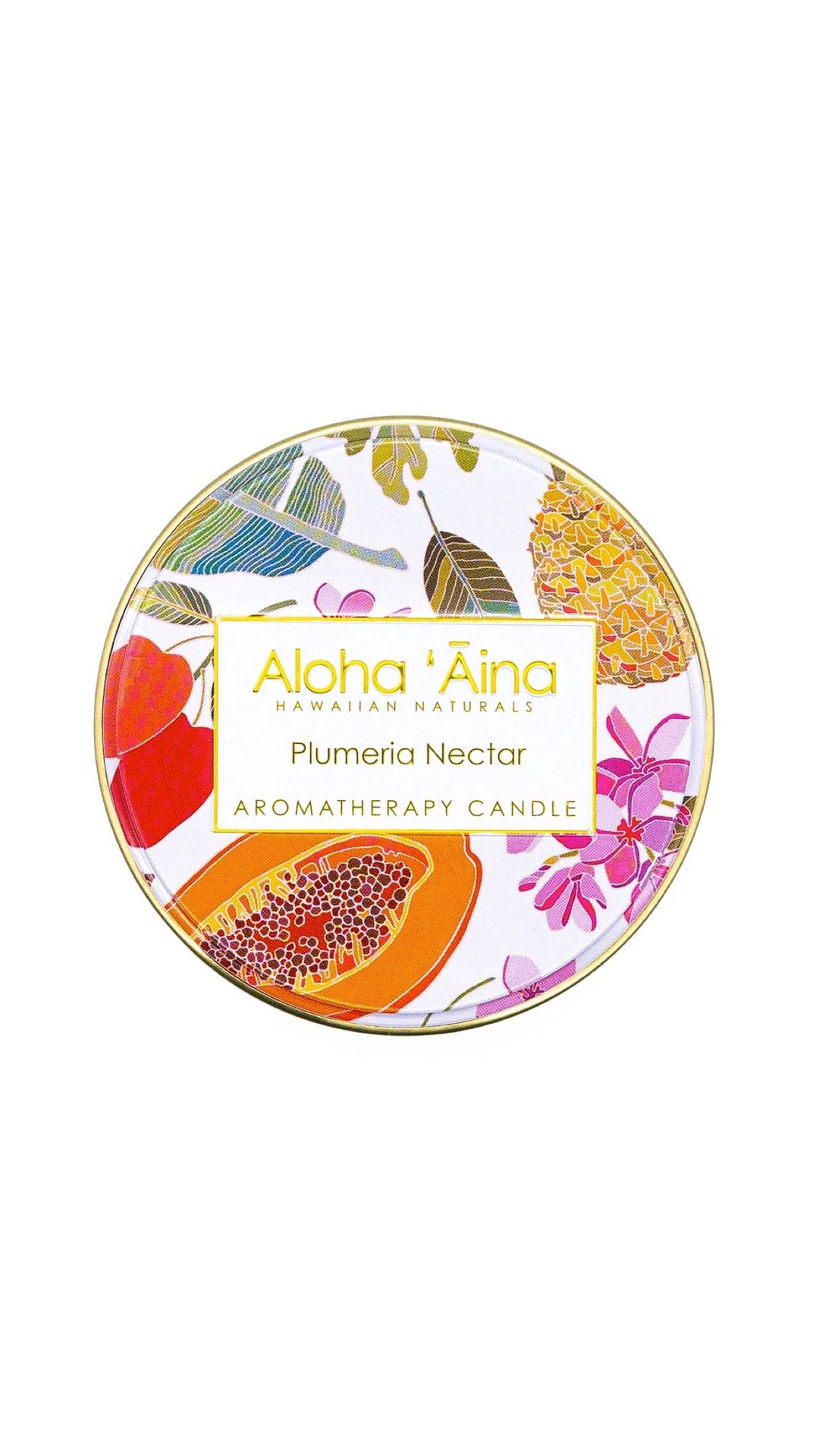 Maui Soap Co. - Aloha 'Aina - Plumeria Nectar Gold Tin Candle