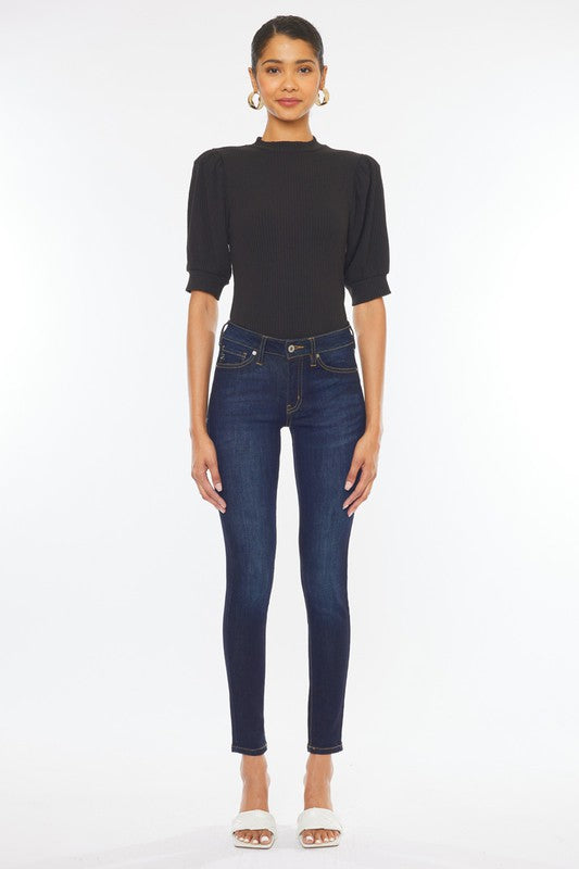 Kan Can Mid Rise Basic Super Skinny Jeans