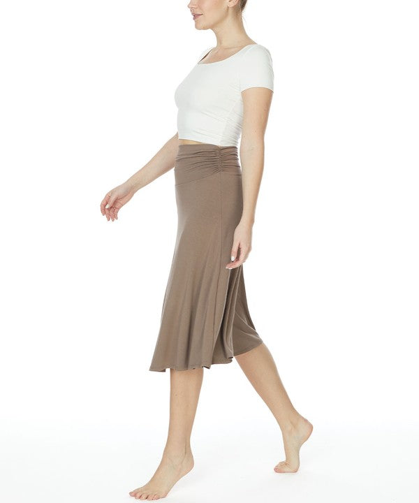 FABINA BAMBOO FLARED MIDI SKIRT