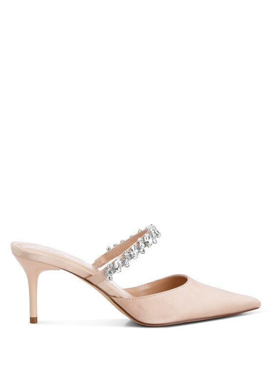 London Rag Sena Diamante Stiletto Mules Sandals