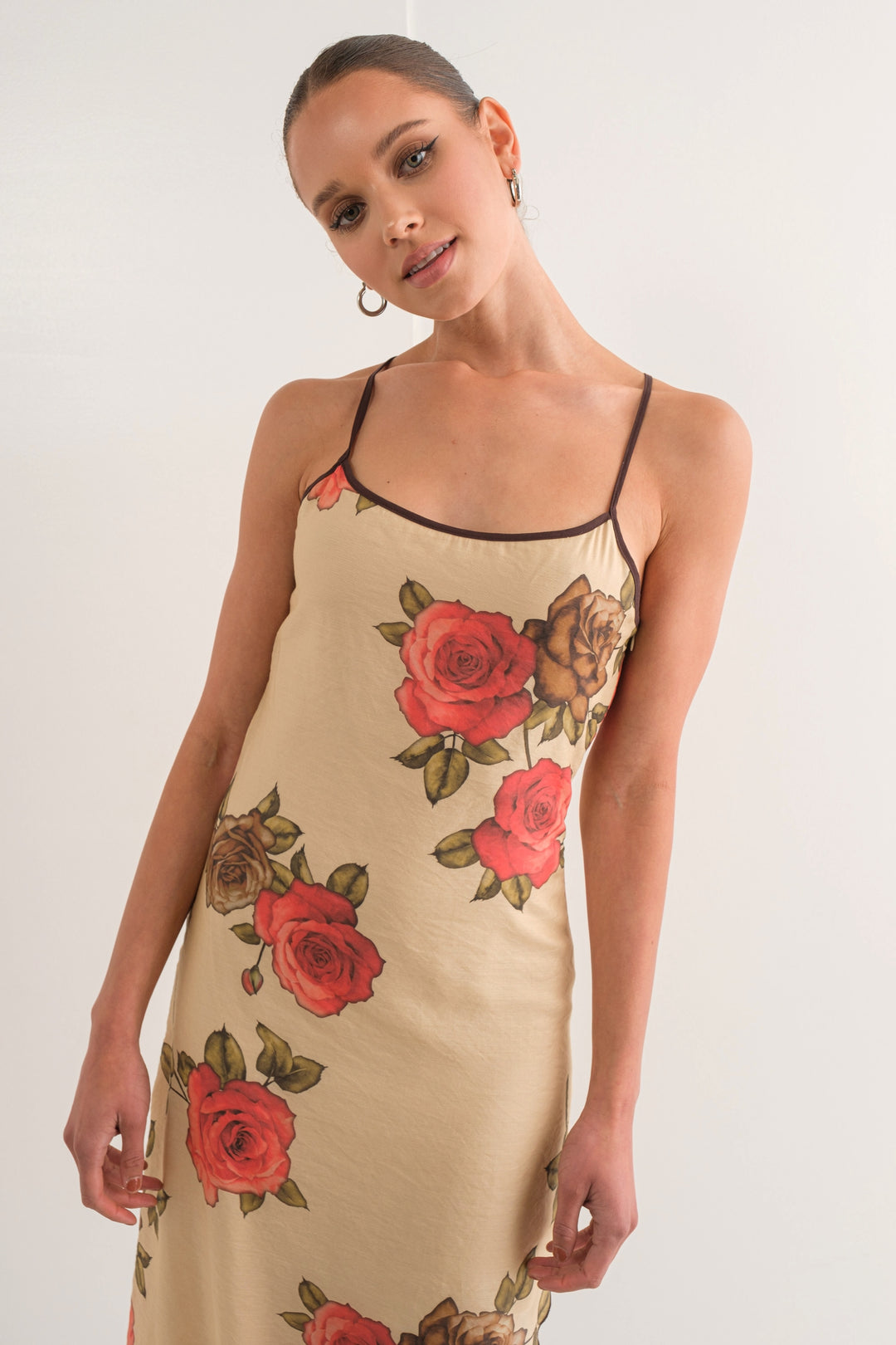 Pretty Garbage Asymmetrical Rose Print Dress