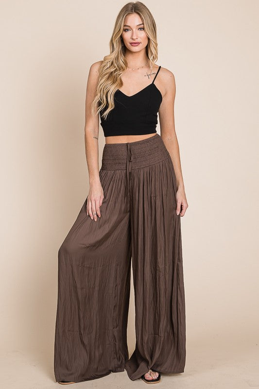 Jade by Jane Boho Ruched waist wide leg pants