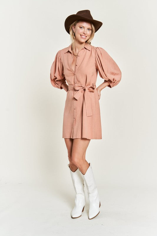 Jade by Jane SOLID BUTTON DOWN DRESS