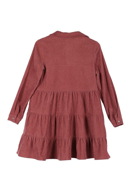 Lilou Corduroy tiered dress