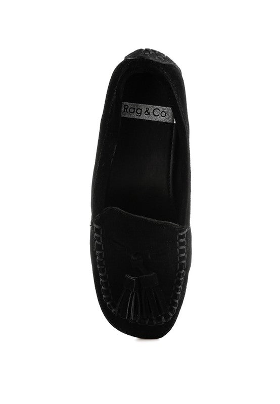 Rag & Co Kipstar Suede Round Toe Tassel Driving Loafers