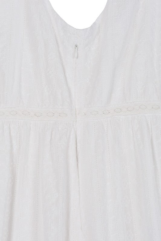Lilou Embroidered V-neckline Tiered Maxi Dress