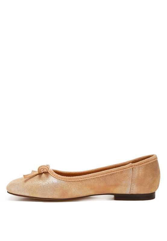 Rag & Co. Rubyrose Suede Bow Embellished Ballerinas