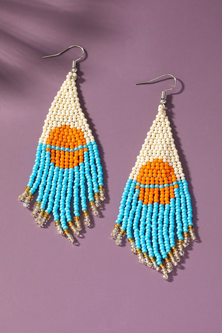 Sunrise At The Sea Bead Dangle Earrings - Boho Soho