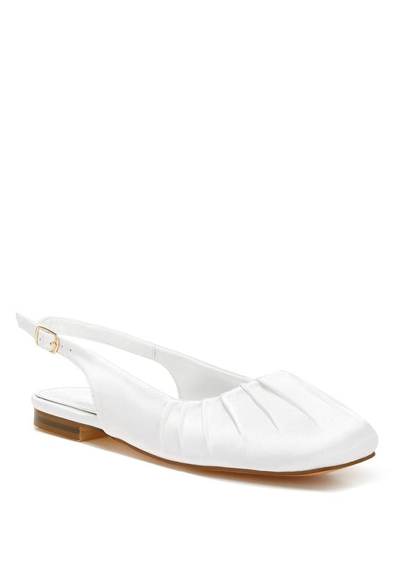 Rag & Co. Cheeni Satin Square Toe Flat Slingbacks