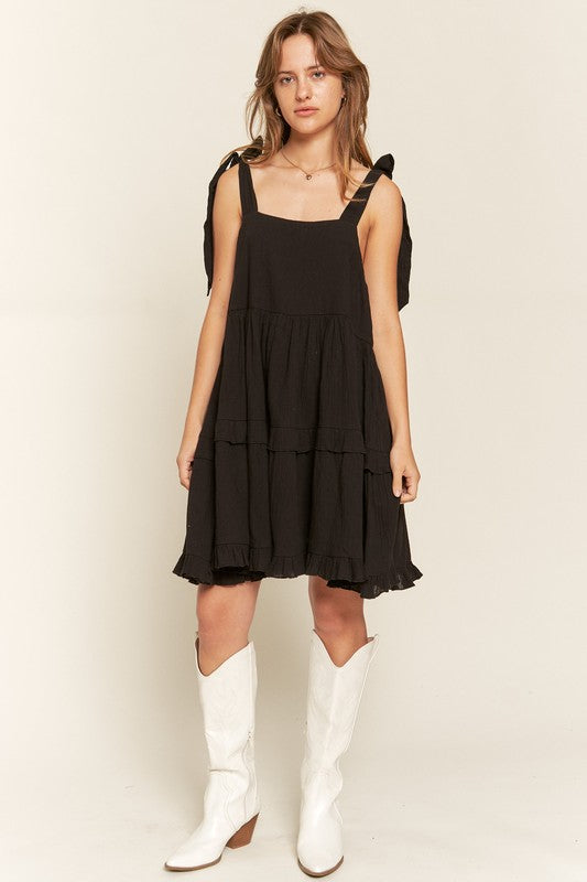 Square neck ruffle dress - Boho Soho