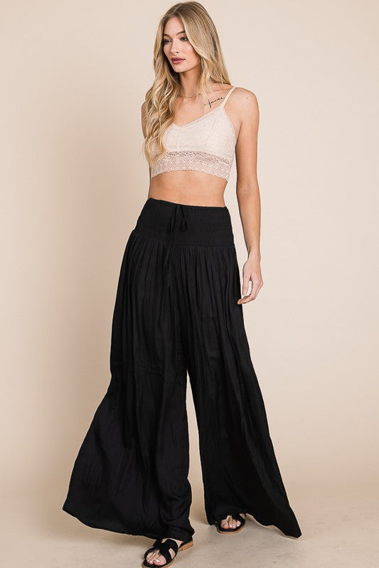 Jade by Jane Boho Ruched waist wide leg pants