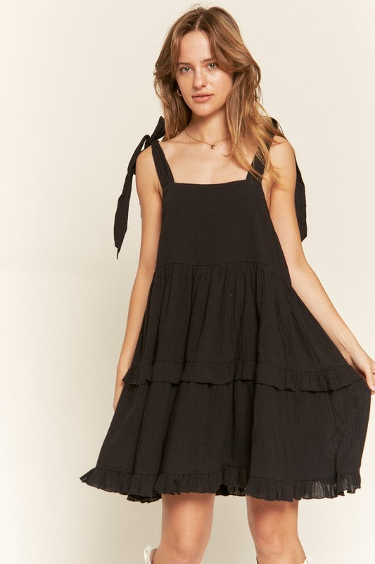 Square neck ruffle dress - Boho Soho