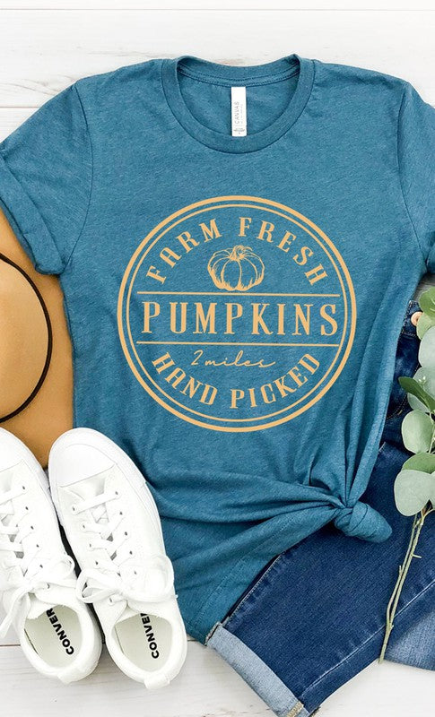 Farm Fresh Pumpkins Circle PLUS Graphic Tee