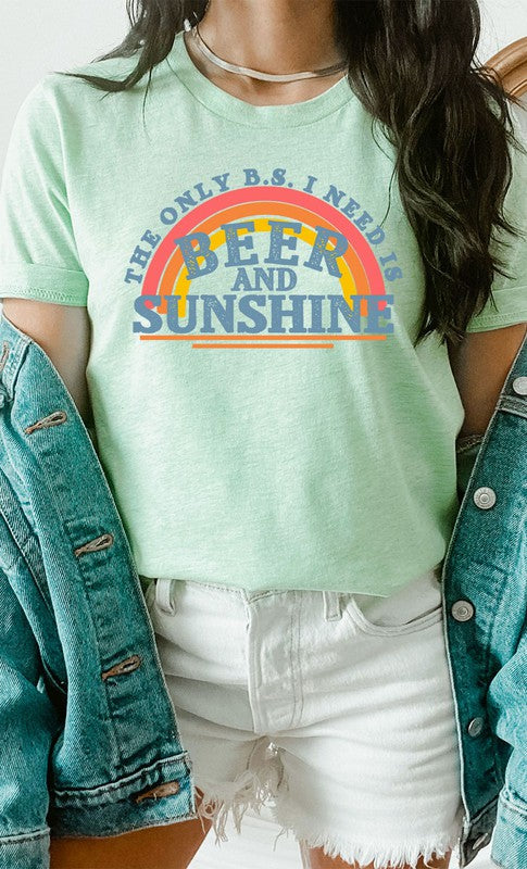 Beer and Sunshine Rainbow Graphic Tee PLUS