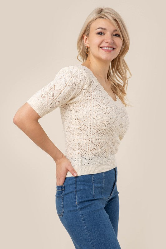 Lilou Cropped Crochet knit top