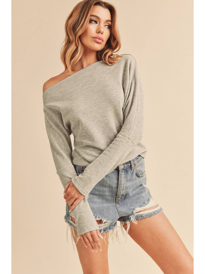 Aemi + Co. Alana Off The Shoulder Thermal Top