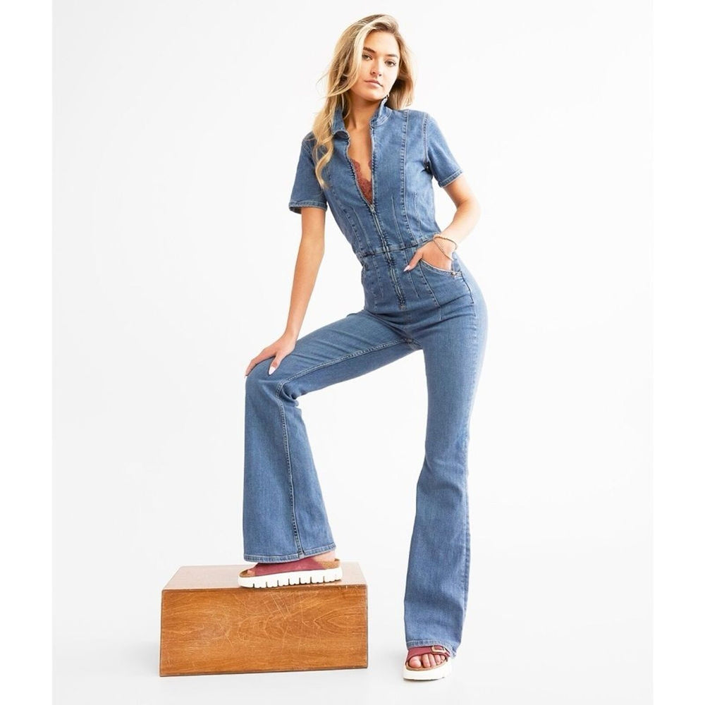 FREE PEOPLE JAYDE DENIM JUMPSUIT NWT IN STORES $158