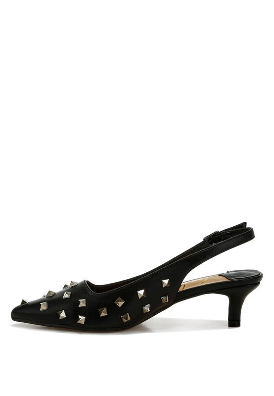 London Rag Hegron Stud Embellished Kitten Heels