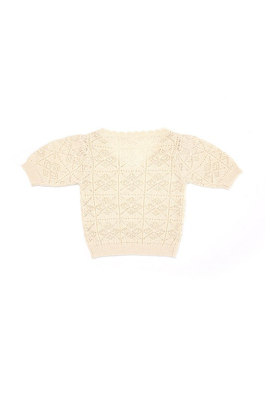 Lilou Cropped Crochet knit top