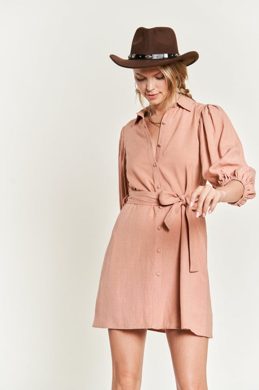 Jade by Jane SOLID BUTTON DOWN DRESS