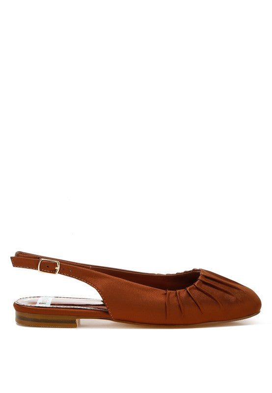 Rag & Co. Cheeni Satin Square Toe Flat Slingbacks