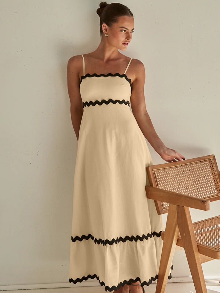 RicRac Spaghetti Strap Maxi Dress