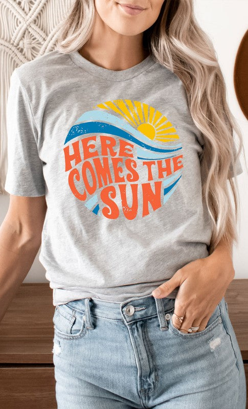 Here Comes The Sun Circle Graphic Tee Plus Size