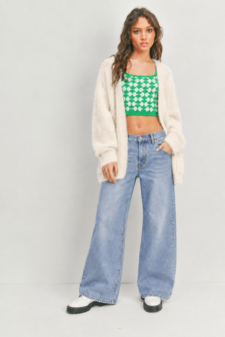 Geometric Check Knit Sweater Tank - Boho Soho