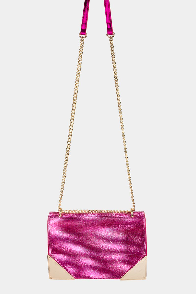 Fame Rhinestone Studded Rectangle Crossbody Bag - Boho Soho