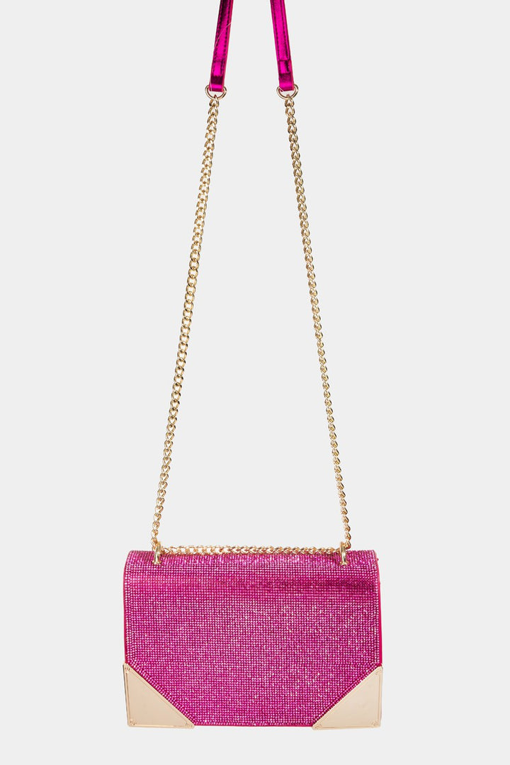 Fame Rhinestone Studded Rectangle Crossbody Bag - Boho Soho